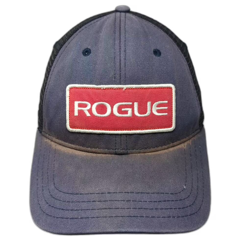 Rogue Fitness Trucker Hat Blue Red Mesh Snapback OS Embroidered Patch Adjustable